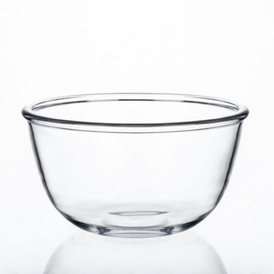 transparent boron glass salad mixing bowl