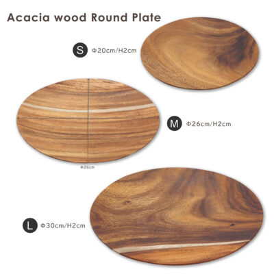 Mini acacia wooden bowl and tray plate set
