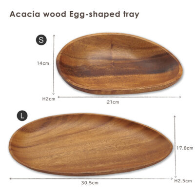 Mini acacia wooden bowl and tray plate set