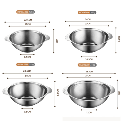 304 stainless steel mixing bowl with side handle