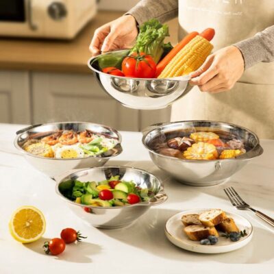304 stainless steel mixing bowl with side handle