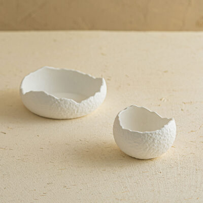 Irregular ceramic soup serving bowl