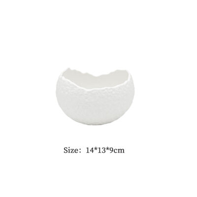 Irregular ceramic soup serving bowl