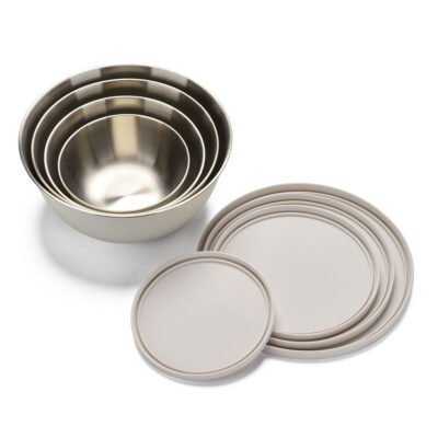 Thick stainless steel deep mixing bowl