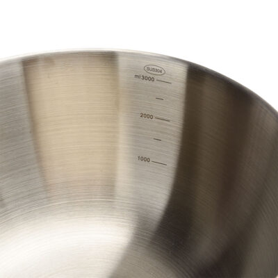 Thick stainless steel deep mixing bowl