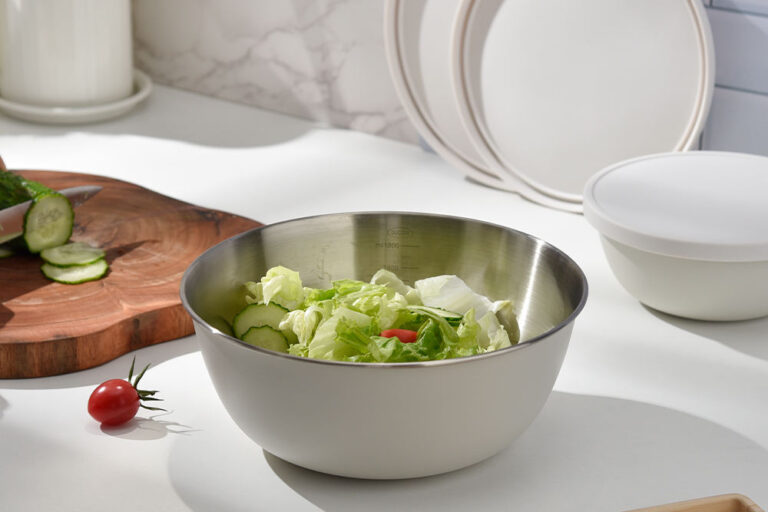 Thick stainless steel deep mixing bowl