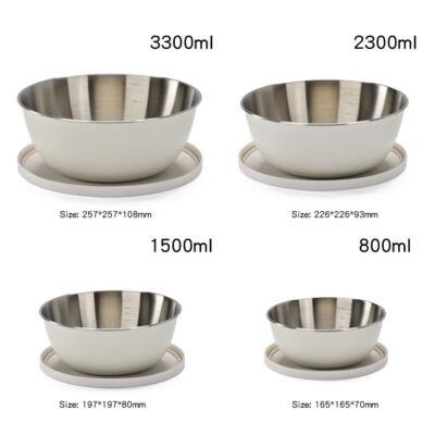 Thick stainless steel deep mixing bowl