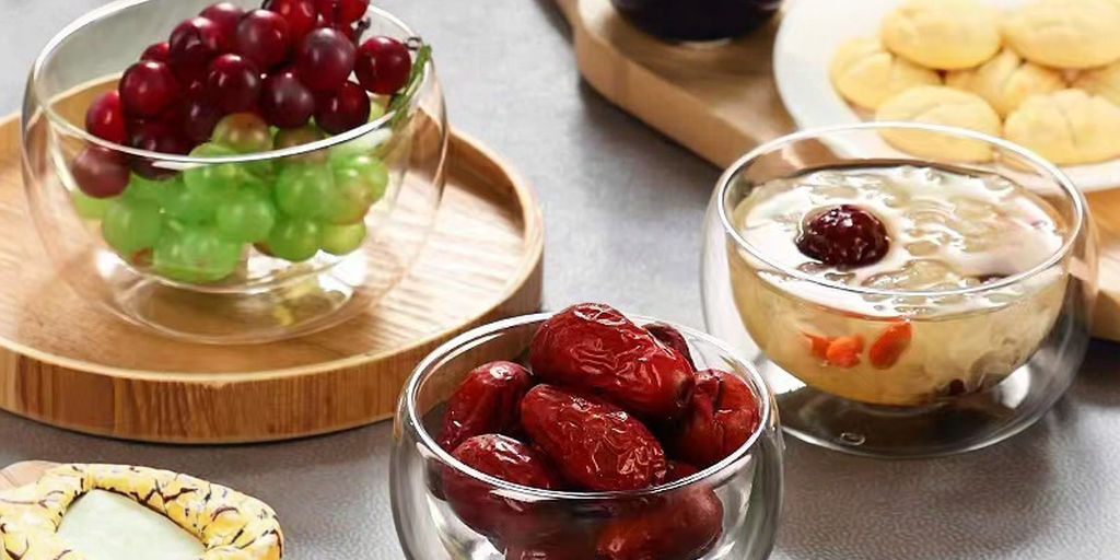 glass bowl cup for salad and fruit