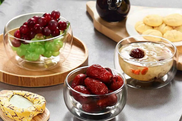 glass bowl cup for salad and fruit