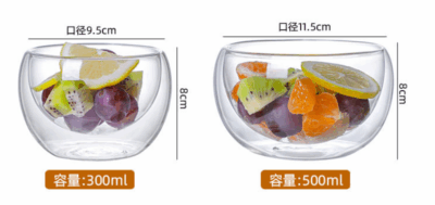 glass bowl cup for salad and fruit