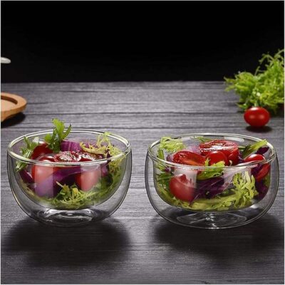 glass bowl cup for salad and fruit