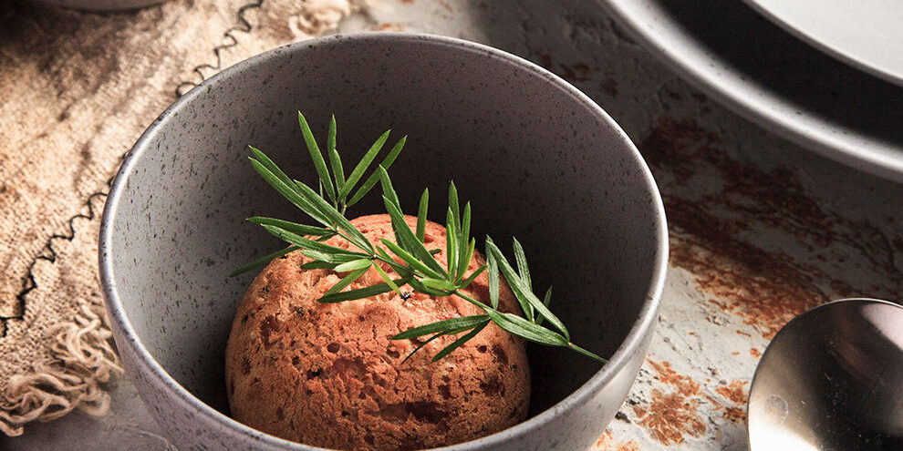 round grey ceramic bowl for restaurants