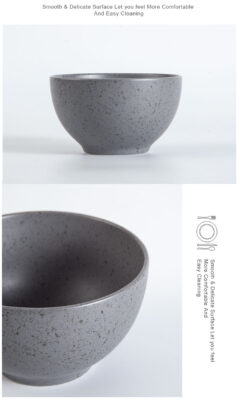 round grey ceramic bowl for restaurants