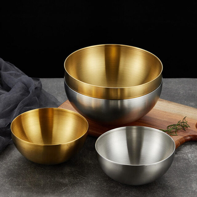 Single Layer Stainless Steel Salad Bowl