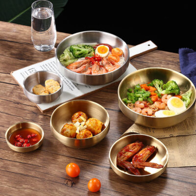 stainless steel condiment bowls with non-slip base