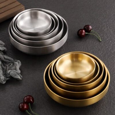 stainless steel condiment bowls with non-slip base