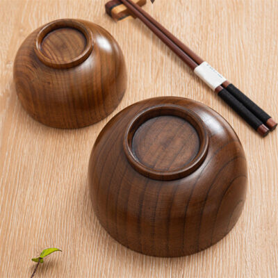 wooden soup salad bowl for kitchen use