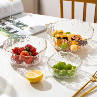 Modern light luxury glass fruit plate