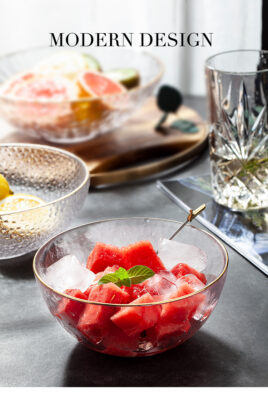 extured glass salad bowl plate