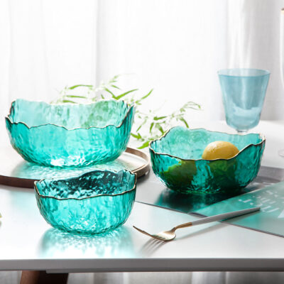 Nordic style golden glass bowl