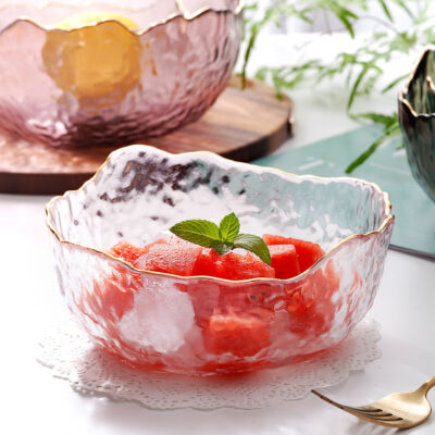 Nordic style golden glass bowl