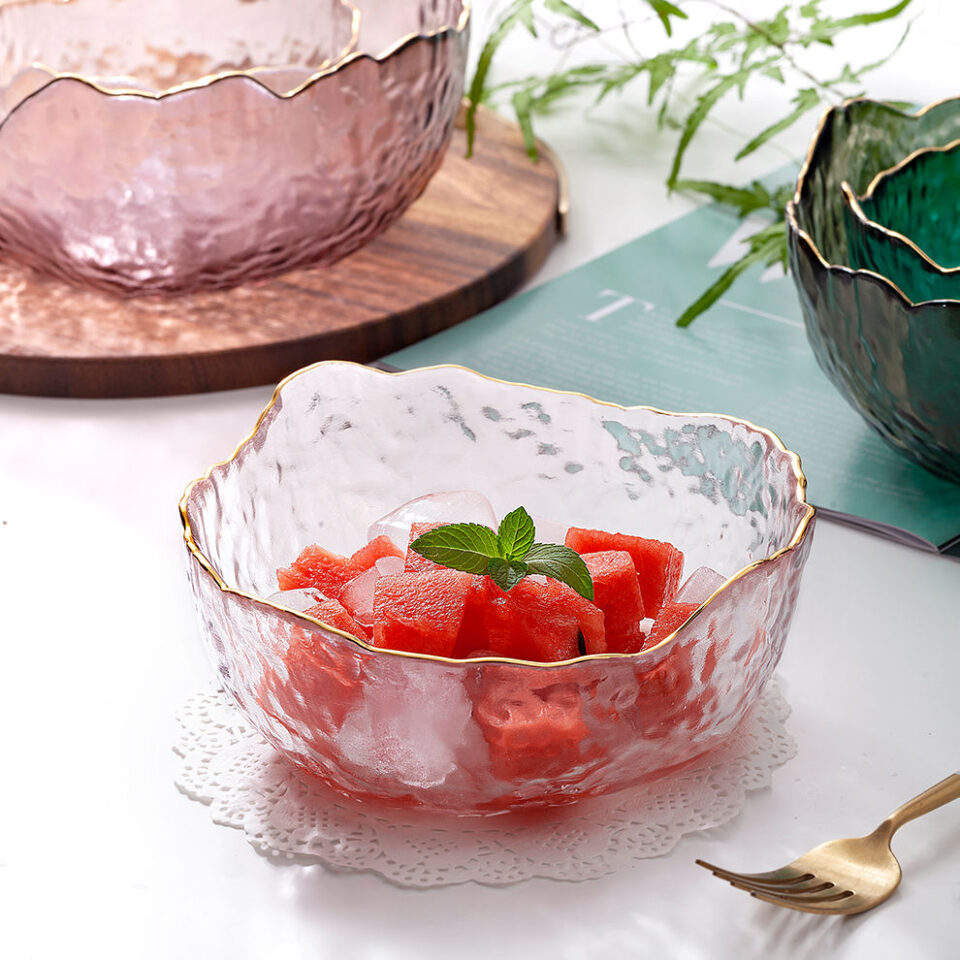 Nordic style golden glass bowl