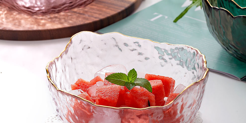 Nordic style golden glass bowl