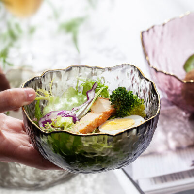 Nordic style golden glass bowl