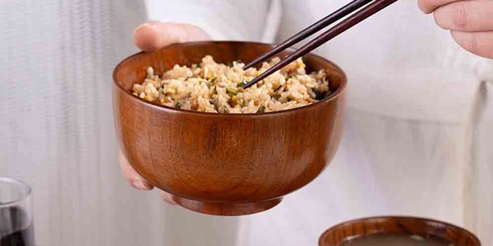 wood round food bowl for salad and dessert